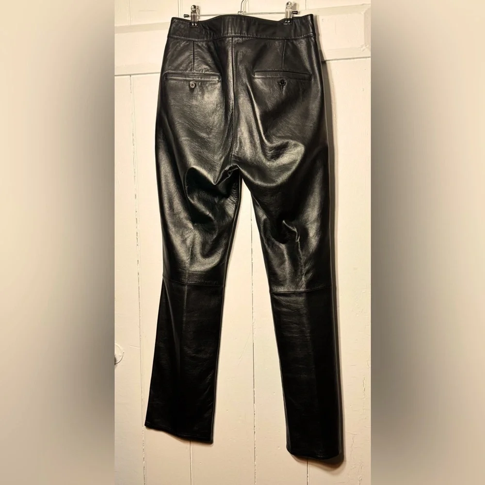 Stunning Rem Garson DARK BROWN Genuine Leather Pants NWOT Vintage?